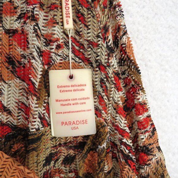 Paradise Coverup Womens Size Medium Sleeveless Boho Tunic Mesh Animal Print New - Picture 5 of 9